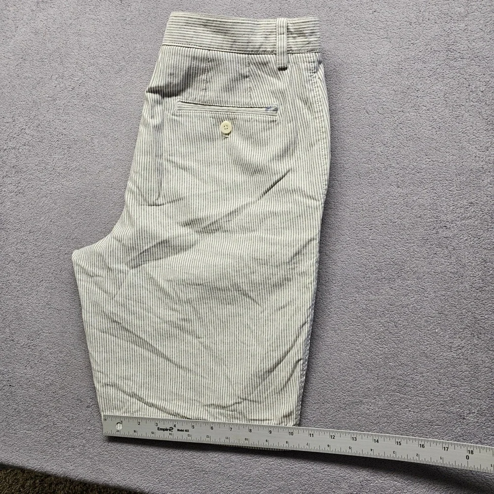 Banana Republic Emerson Chino Shorts Mens 34 Blue White Striped Slash Pocket